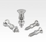 Indexing plungers, stainless steel with stainless steel mushroom grip