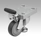 Elevating castors with integrated machine foot for aluminium profiles