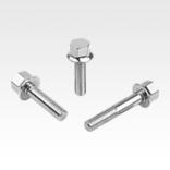 Stainless steel hexagon head bolts with collar for Hygienic USIT® seal and shim washers