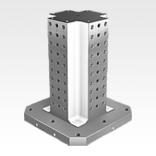 Clamping towers, grey cast iron, 4-sided, with grid holes