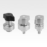 Quarter-turn clamp locks, stainless steel, retractable, twist knob plastic or stainless steel