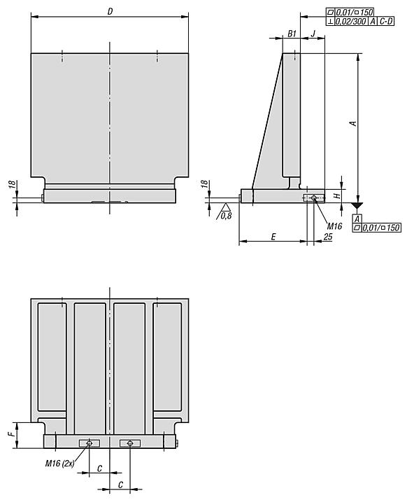 Tombstones single-sided without grid holes