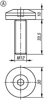 Clamping screw with clamping ring for flexible clamping bolt, Form A