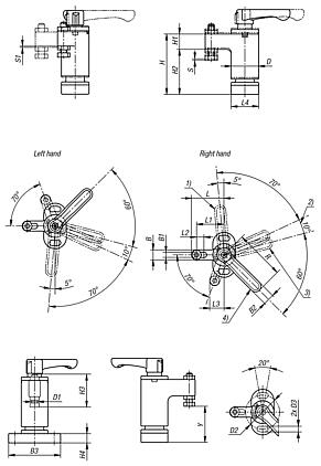 Swing clamps mini with locking function