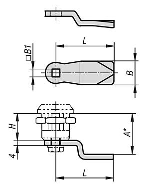 Tongue stainless, without stop