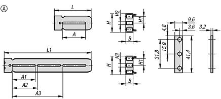 Mounting bracket, steel, for telescopic slides, Form A